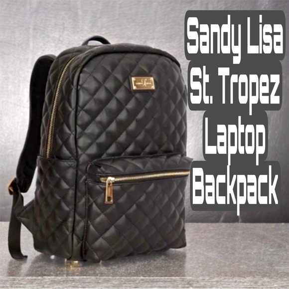 Sandy Lisa St. Tropez -Quilted Backpack - black - made for laptops- sold by Dell - Picture 1 of 12